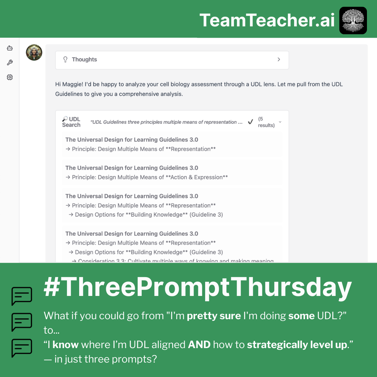 UDL Alignment Analysis: Three Prompts to Inclusive Design